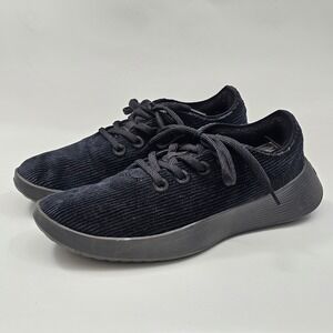 Allbirds Wool Runner Go Mens Size 9 Black Corduroy Textured Sneakers Low Top